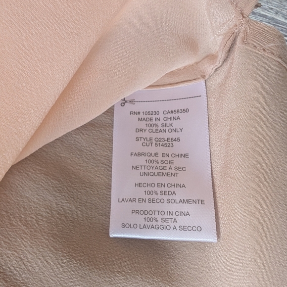 Equipment Femme 100% Silk Tunic Otis Tank Nude Women's Large - Picture 6 of 6